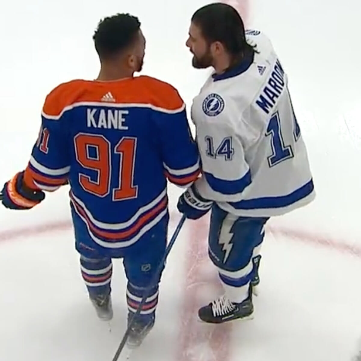 Evander Kane and Pat Maroon shares wholesome moment during warmups after  scary wrist injury