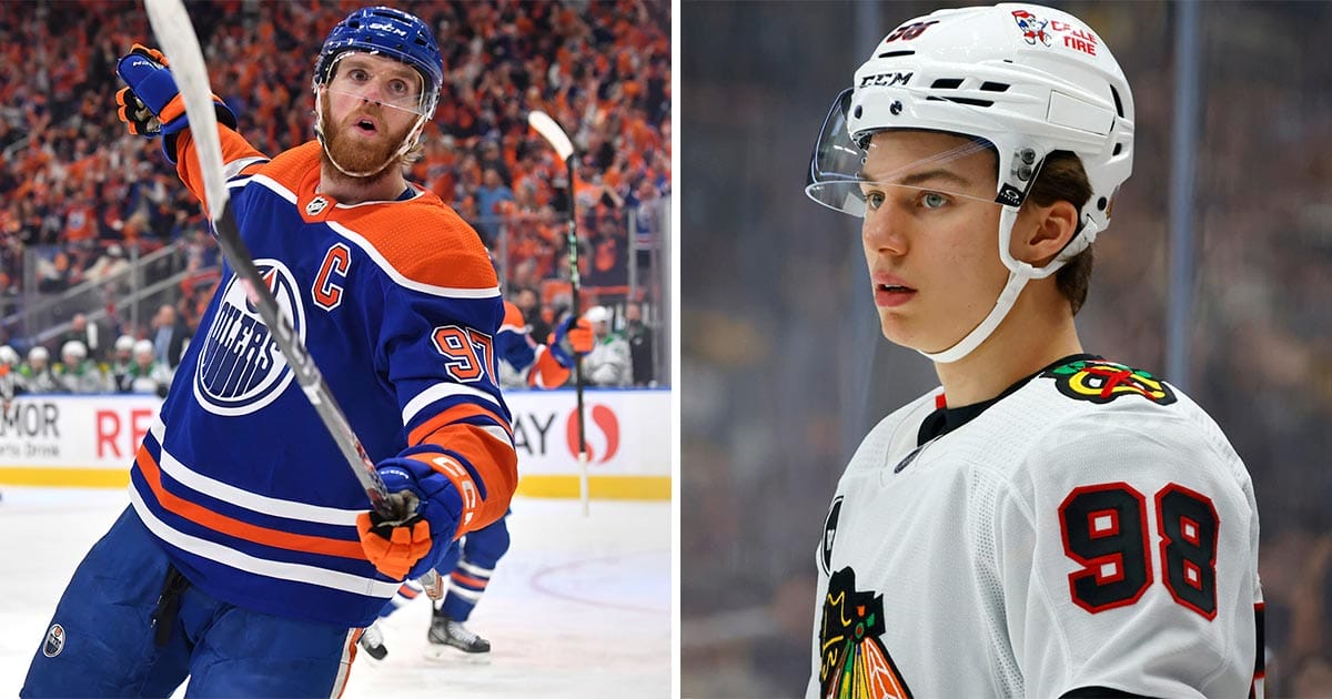 Connor McDavid of the Edmonton Oilers, and Connor Bedard of the Chicago Blackhawks