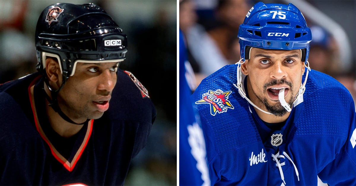 Former NHL enforcer Georges Laraque and Toronto Maple Leafs' Ryan Reaves