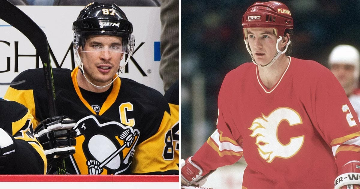Sidney Crosby of the Pittsburgh Penguins, and former NHLer Al MacInnis