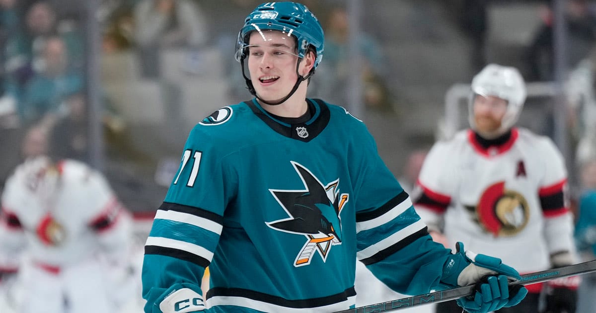Macklin Celebrini of the San Jose Sharks