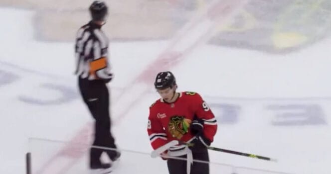 Connor Bedard during an NHL game