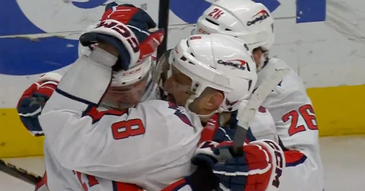 Washington Capitals' Alex Ovechkin celebrating a goal