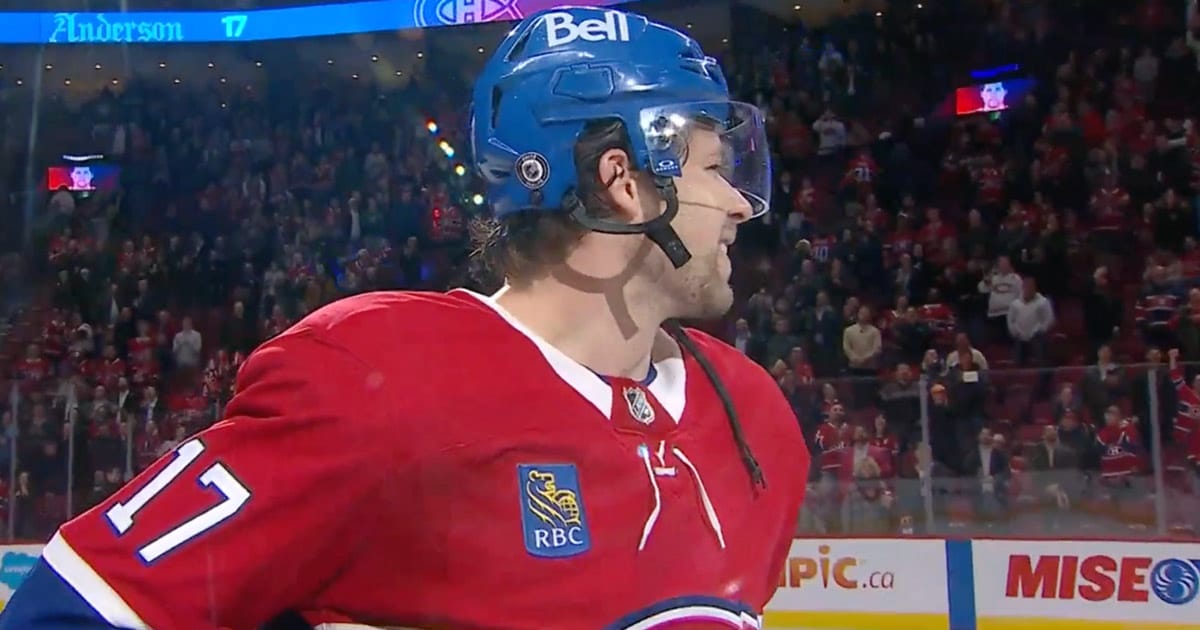 Montreal Canadiens' Josh Anderson after a win