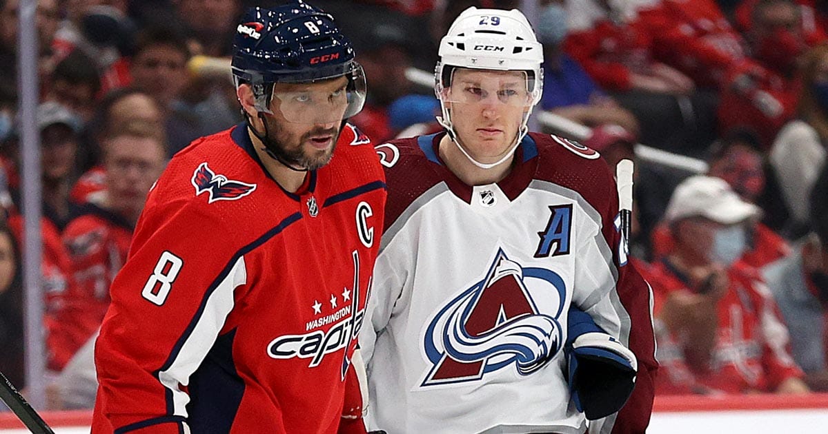 Washington Capitals' Alex Ovechkin and Colorado Avalanche's Nathan MacKinnon