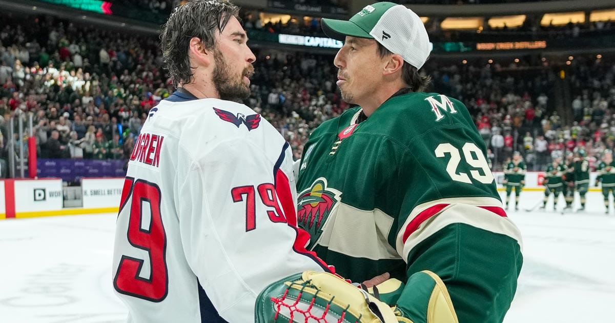 Washington Capitals' Charlie Lindgren and Minnesota Wild's Marc-Andre Fleury