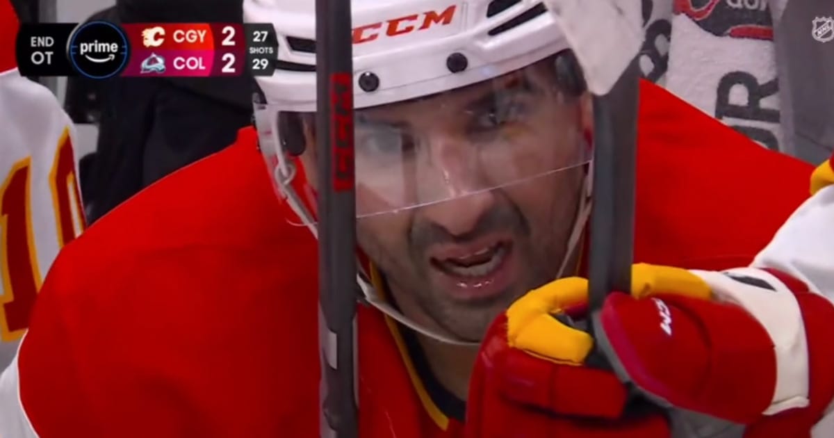 Calgary Flames player during a game against the Colorado Avalanche