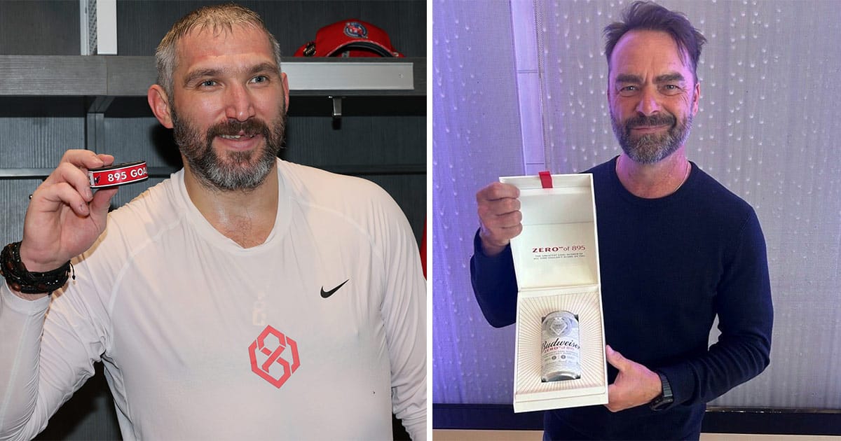 Alex Ovechkin and former NHL goalie Curtis Joseph