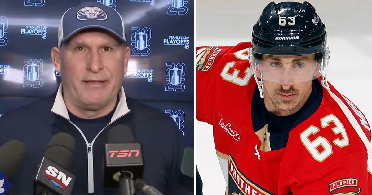 Toronto head coach Craig Berube and Florida Panthers' Brad Marchand