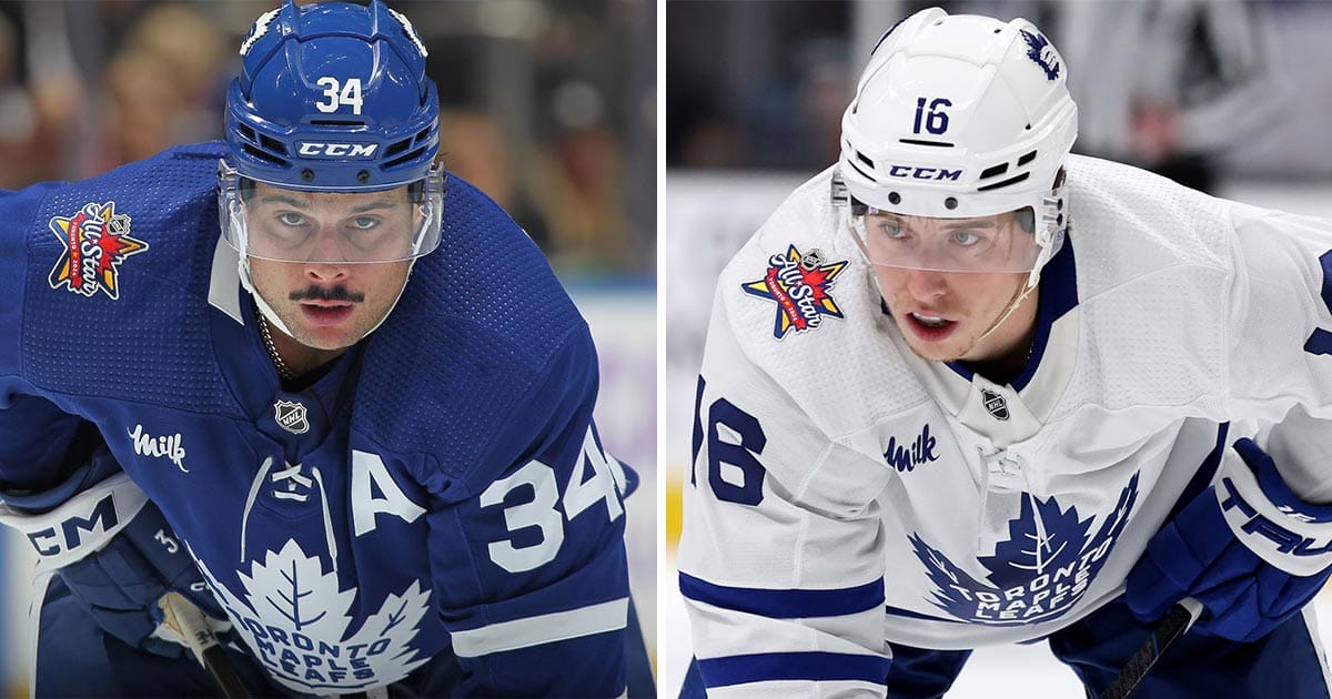 Toronto Maple Leafs' Auston Matthews and Mitch Marner