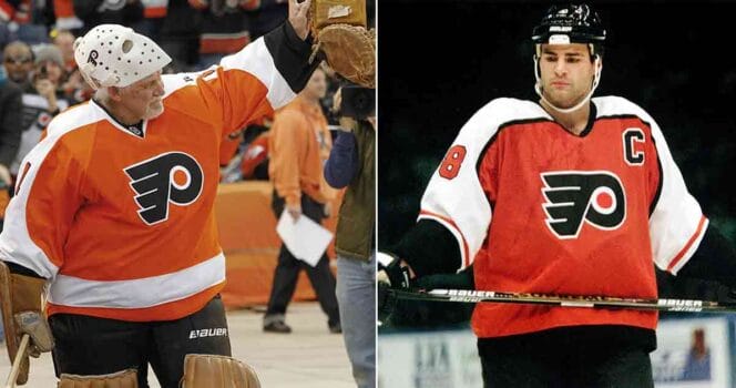 Eric Lindros and Bernie Parent