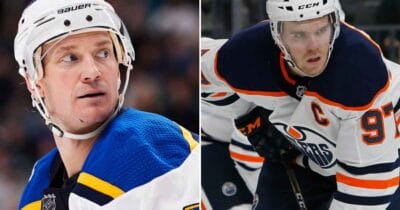 Jay Bouwmeester and Connor McDavid