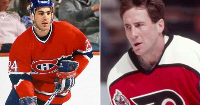 Chris Chelios and Dave Brown