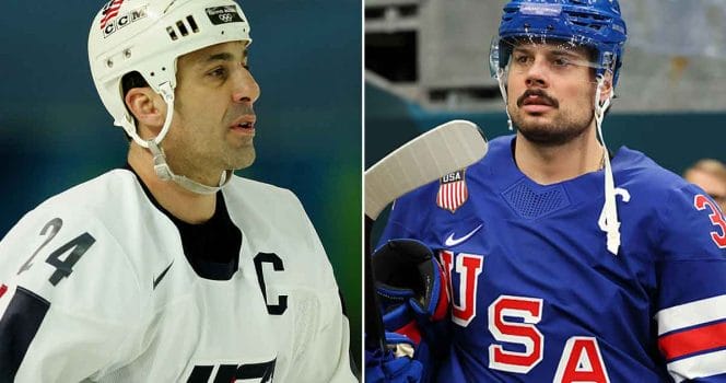 Chris Chelios and Auston Matthews