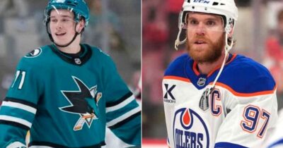 Macklin Celebrini and Connor McDavid