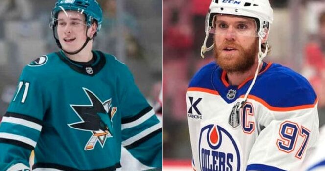 Macklin Celebrini and Connor McDavid