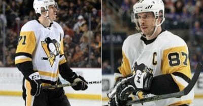 Evgeni Malkin and Sidney Crosby of Pittsburgh Penguins