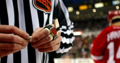 NHL referee in a Detroit Red Wings game