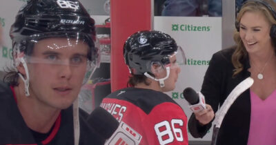 Jack Hughes shut down a reporter's joke live on air