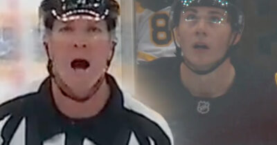 The referee sent the wrong Bruins player to the box