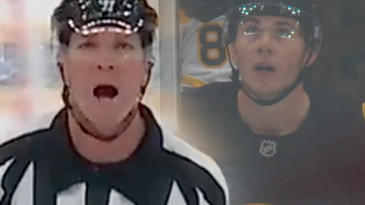 The referee sent the wrong Bruins player to the box