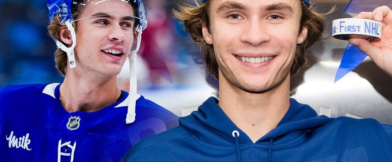 Gavin McKenna let something slip after his first goal