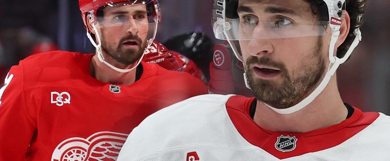 Dylan Larkin answers the Bell Centre's chants for him
