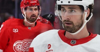 Dylan Larkin answers the Bell Centre's chants for him