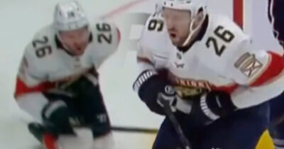 Mathieu Olivier ejected for a disgusting act on Balinskis