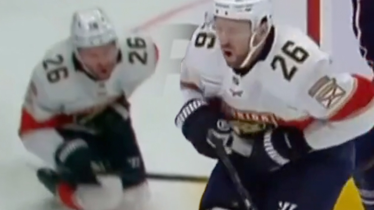 Mathieu Olivier ejected for a disgusting act on Balinskis
