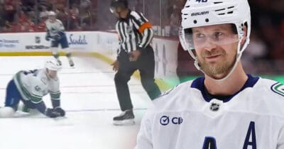A referee wiped out Elias Pettersson's breakaway chance