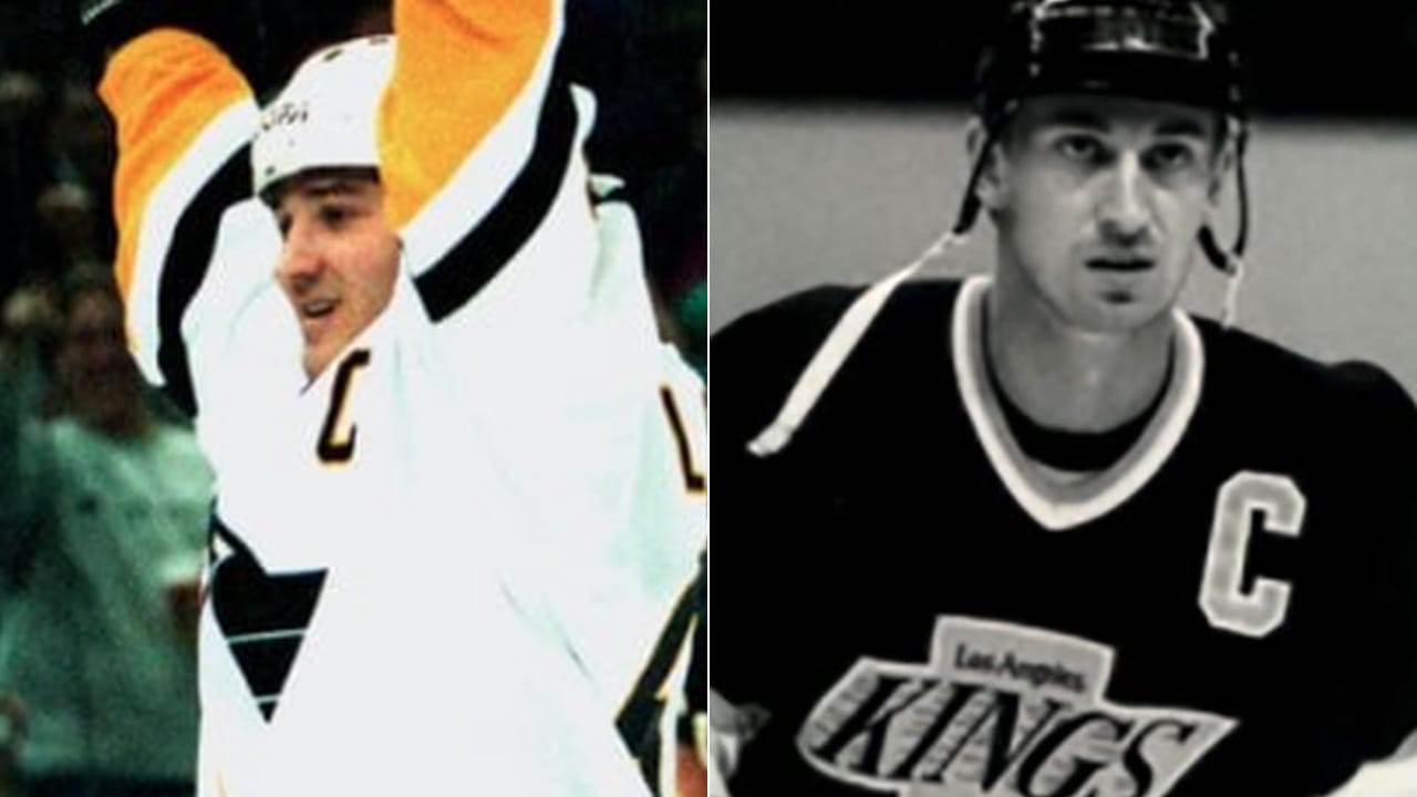 Mario Lemieux and Wayne Gretzky
