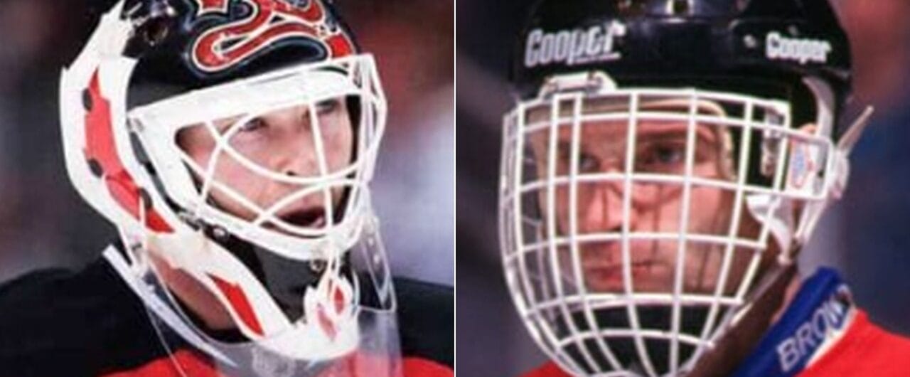 NHL goaltenders Martin Brodeur and Dominik Hasek
