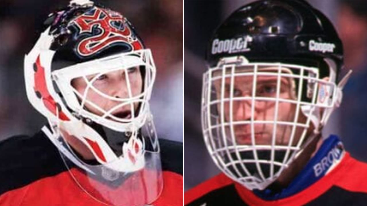 NHL goaltenders Martin Brodeur and Dominik Hasek