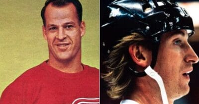 Gordie Howe and Wayne Gretzky