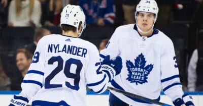 William Nylander and Auston Matthews of the Toronto Maple Leafs