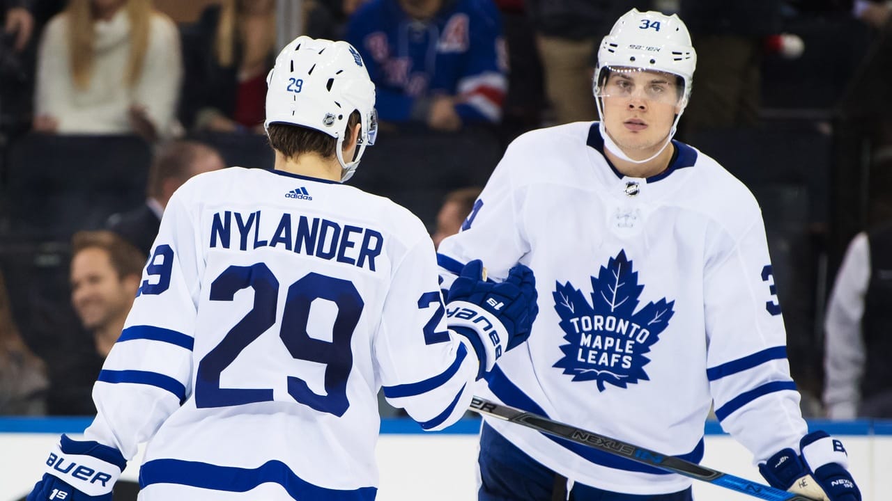William Nylander and Auston Matthews of the Toronto Maple Leafs
