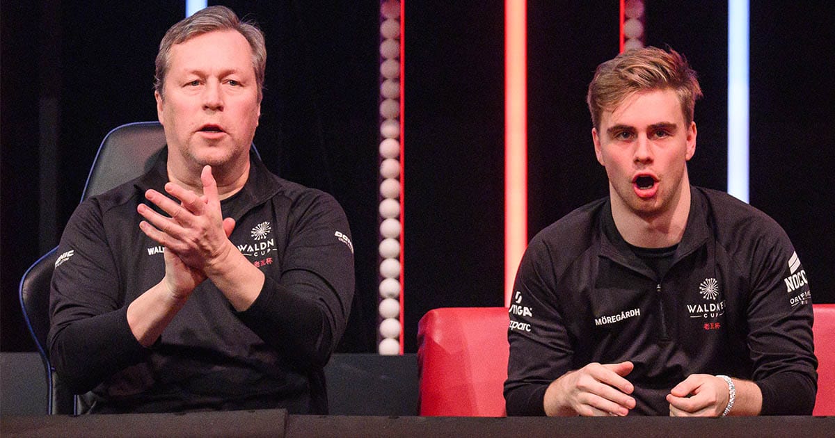 Jan-ove Waldner och Truls Möregårdh bjuder på stor uppvisning i en helt ny sport.