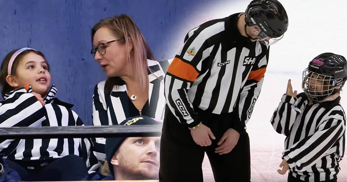 Hela hockey-Sverige pratar om 7-åriga Lovis som vill bli hockeydomare.