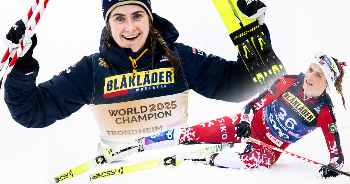 Ebba Andersson vann VM-guld igen före Therese Johaugs som kom tvåa.