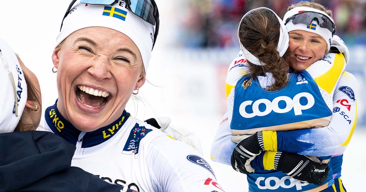 Sverige bärgar ännu ett VM-guld i damstafetten under skid-VM i Trondheim.