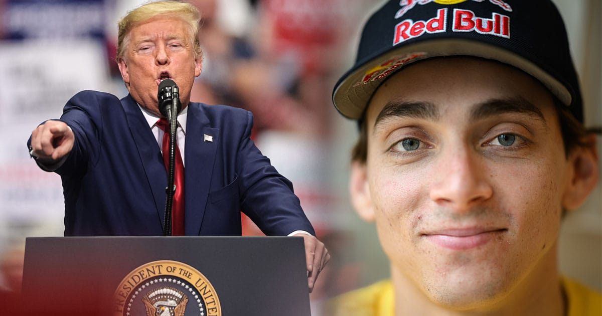 Armand Duplantis erkänner vad han tycker om USA:s president Donald Trump.
