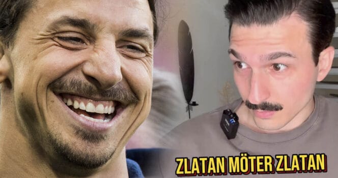 Zlatan Ibrahimovic träffar Zlatan Ibrahimovic och alla fullkomligen älskar det.