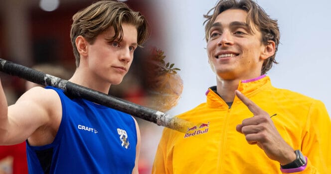 Armand Duplantis fina gest till nya stavhoppstalangen Axel Rogö som vann guld på U20-EM.