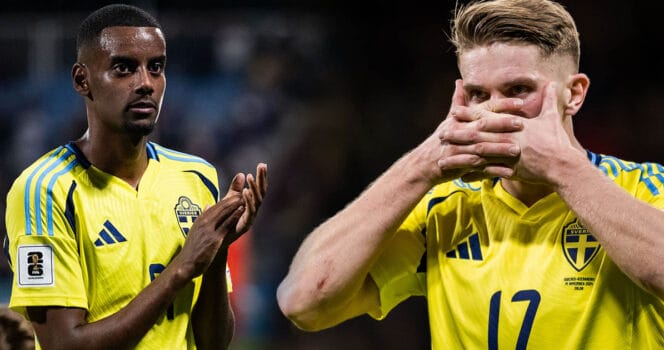 Premier League-stjärnan Martin Ödegaard tvingas välja mellan Alexander Isak och Viktor Gyökeres.