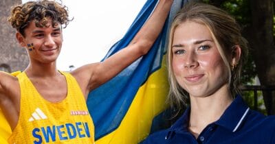 Engla Nilsson säger vad hon tycker om landslagskollegan Melwin Lycke Holm.