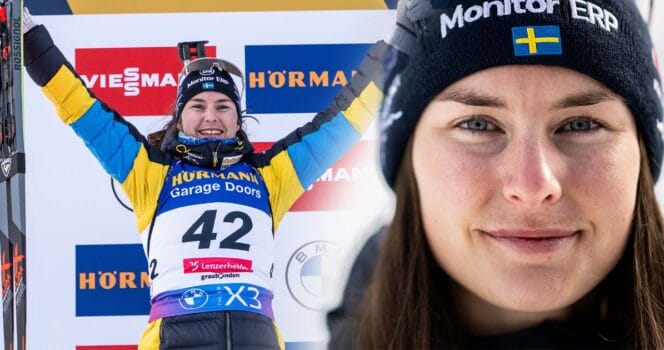 Ella Halvarsson bjöd på stor uppvisning och vann svenska skidskyttelandslagets testrace i överlägsen stil.