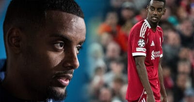 Alexander Isak tvingades lämna planen för Liverpool redan i halvtid.