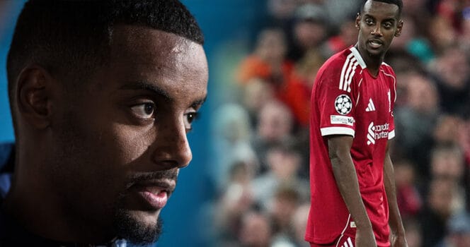 Alexander Isak tvingades lämna planen för Liverpool redan i halvtid.