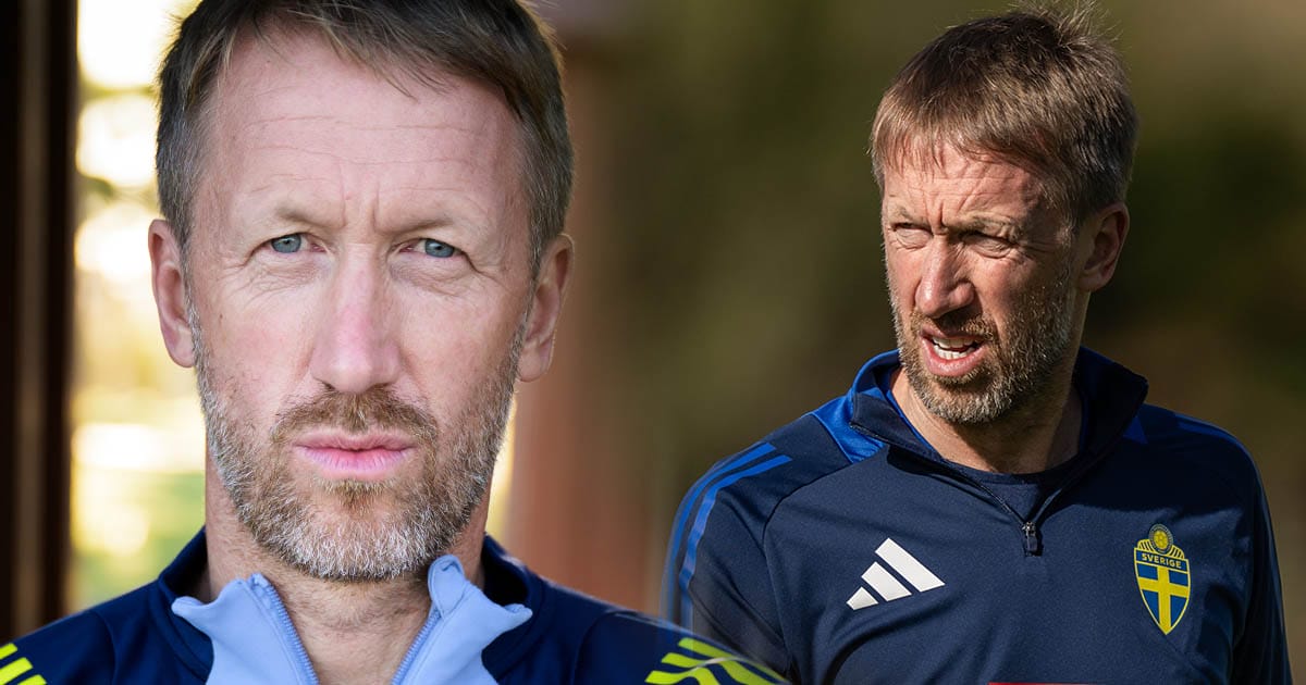 Sveriges förbundskapten Graham Potter berättar om sitt beslut att prata svenska eller engelska.
